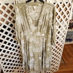 H&M V-Neck Tropical Print Dress